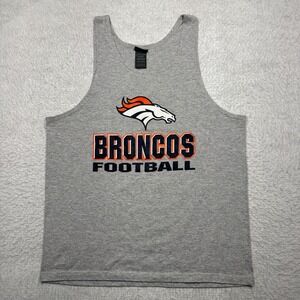 Denver Broncos NFL Tank Top Sleeveless Shirt Gray by The Edge Men's Size L